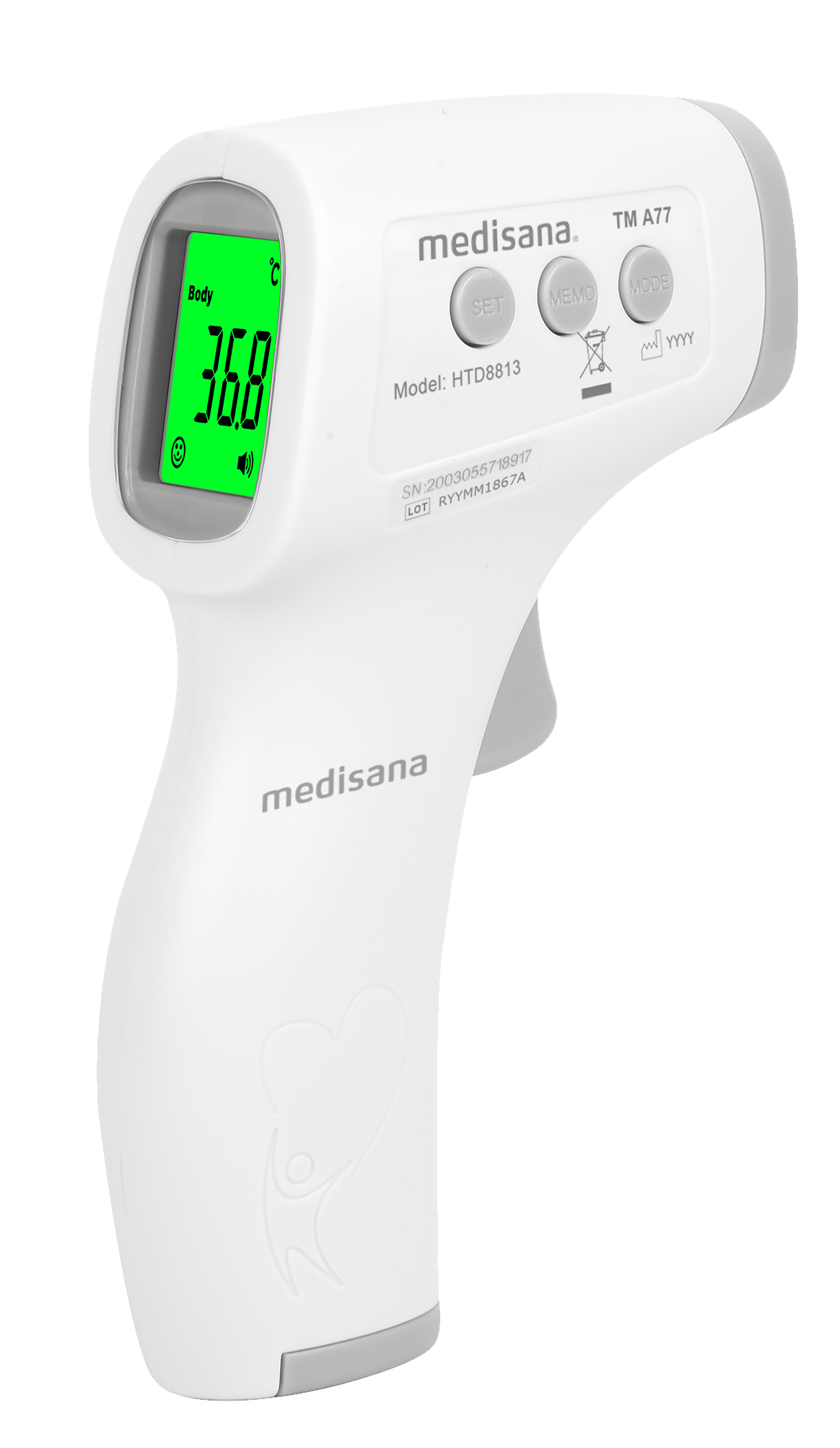 Ploeg van abortus TM A77 Infrarood lichaamsthermometer medisana®